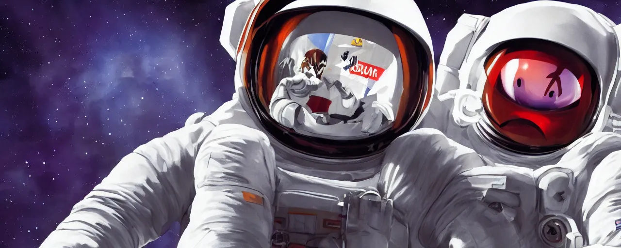 Image similar to astronaut monkey with no helmet, evangelion, concept art, 4 k