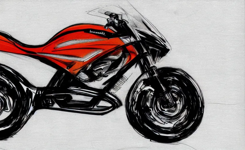 Image similar to 2 0 0 0 s kawasaki sport motorcycle concept, sketch, art,