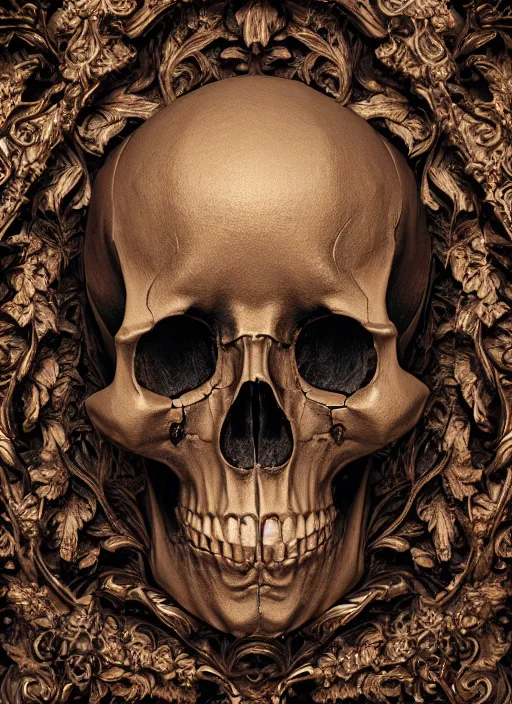 Prompt: hyper realistic photography depth map of intricate renaissance skull ornament relief leaves, cinematic, symmetric detailed, artstation, cgsociety