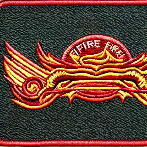 Image similar to fire station flame embroidered patch retro design