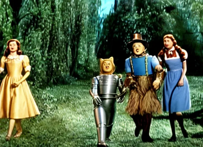 Image similar to a film still of alice in the wizard of oz ( 1 9 3 9 ), technicolor