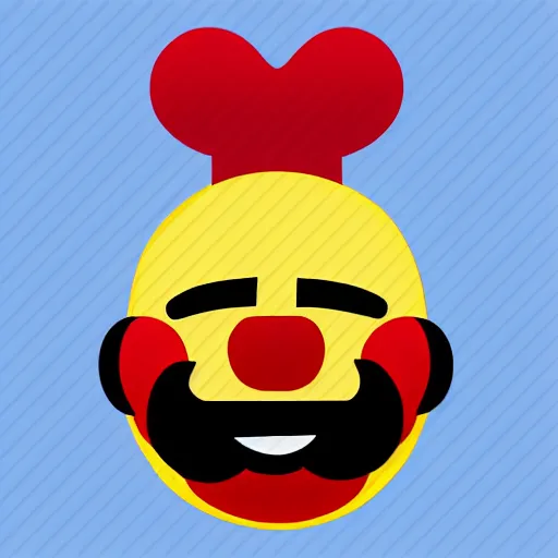 Prompt: clown emoji crying, sad clown, ios emoji