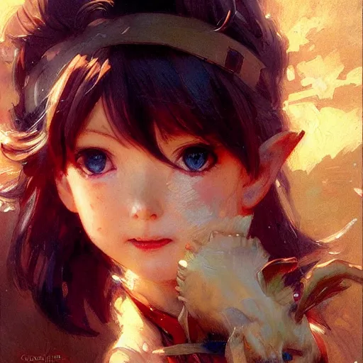 Image similar to mad cute anime girl faces, chibi art, painting gaston bussiere, craig mullins, j. c. leyendecker