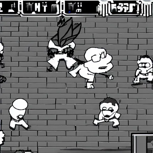 Prompt: battle against walter white in undertale, videogame screenshot, black and white