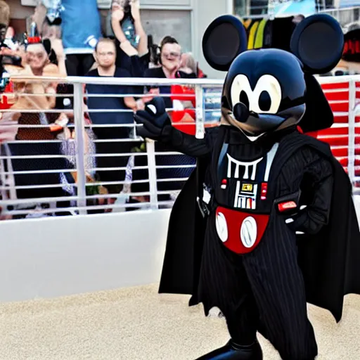 Image similar to Mickey Mouse as Darth Vader