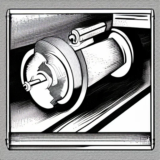 Prompt: lathe, vector art