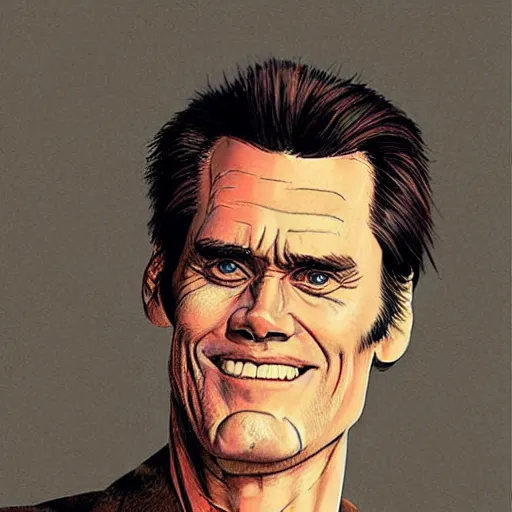 Image similar to “ jim carrey retro minimalist portrait by jean giraud, moebius starwatcher comic, sharp, smooth face, 8 k ”