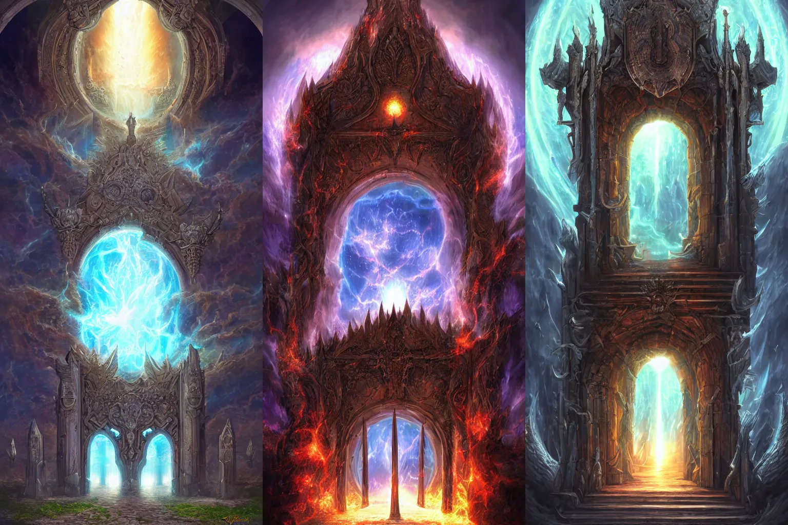 Prompt: The gate to the eternal kingdom of plasma, fantasy, digital art, HD, detailed.