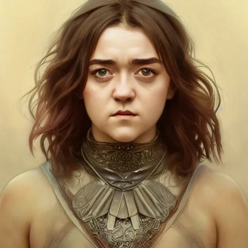 Image similar to ultra realistic illustration, maisie williams, intricate, elegant, highly detailed, digital painting, artstation, concept art, smooth, sharp focus, illustration, art by artgerm and greg rutkowski and alphonse mucha