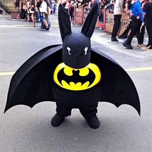 Prompt: rabbit dressed as batman