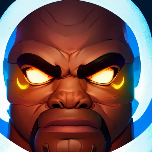 Image similar to a closeup portrait of doomfist from overwatch, art by lois van baarle and loish and ross tran and rossdraws and sam yang and samdoesarts and artgerm and saruei and disney, digital art, highly detailed, intricate, sharp focus, trending on artstation hq, deviantart, unreal engine 5, 4 k uhd image