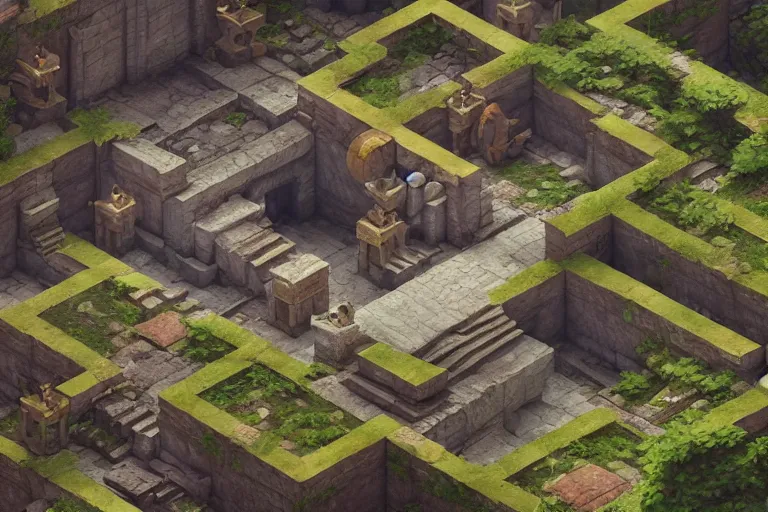 Prompt: Isometric ancient chinese RPG level, 3d render, octane render, by Greg Rutkowski