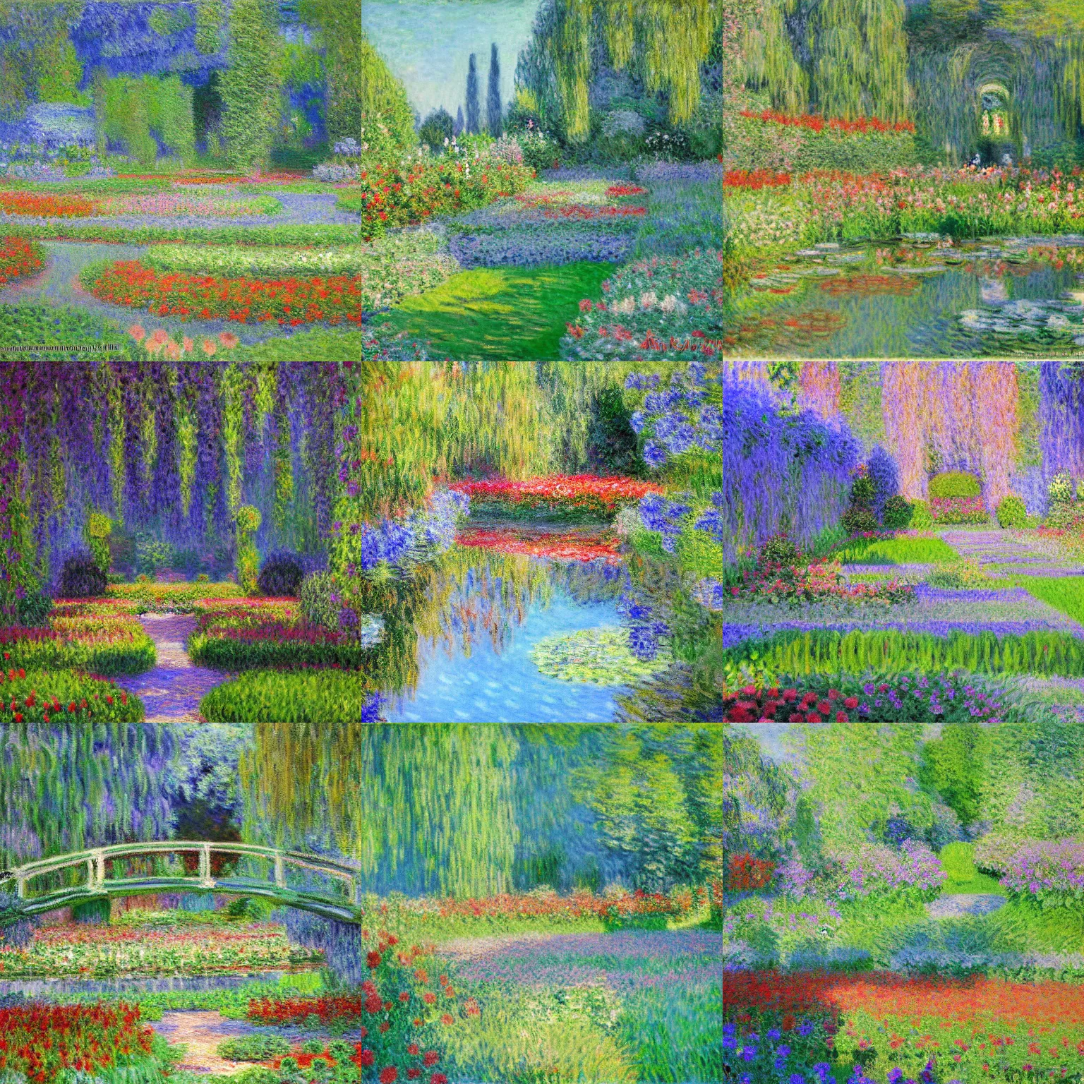 Prompt: a photorealistic picture of monet's garden