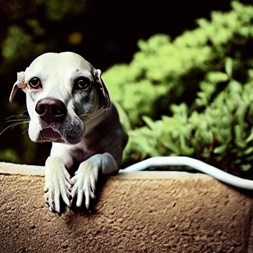 Image similar to a lizzard - dog - hybrid, animal photography