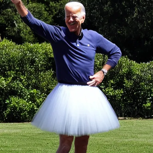 Image similar to joe biden wearing a tutu