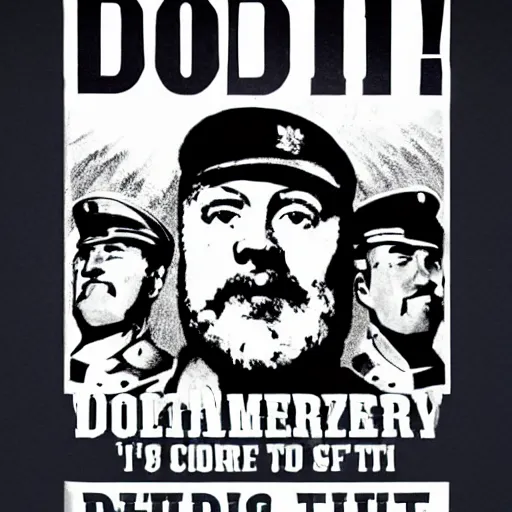 Image similar to Big coob dictator propaganda poster