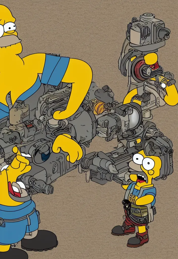 Image similar to Homer Simpson in Fury Road Road Warrior movie, borderlands 4k render