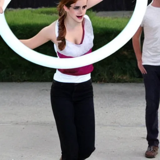 Image similar to emma watson hulahoop dancing