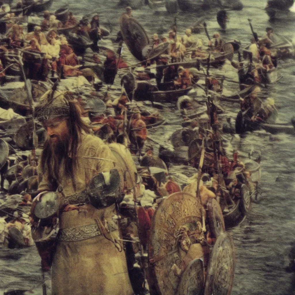 Image similar to Beautiful colored-photo cameraphone 2005 soft liminal Photograph of Vikings