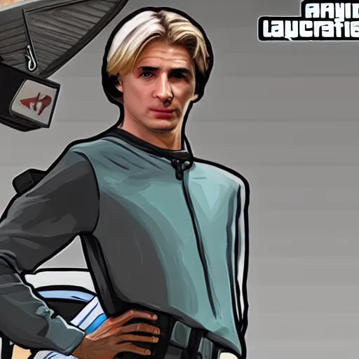 Prompt: XQC as a GTA character in a loading screen