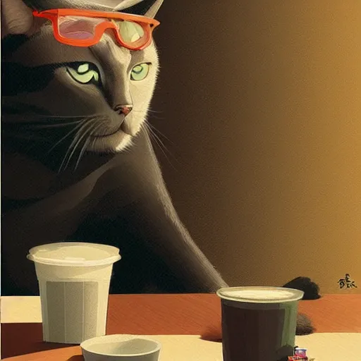 Prompt: a sneaky cat drinking boba bubble tea, cinematic, dramatic, super detailed and intricate, elegant, hyper realistic, by sam yang, by yoshiyuki tomino, by ralph mcquarrie, by ilya kuvshinov