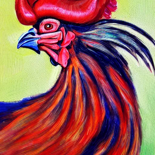 Image similar to head on portrait of a rooster