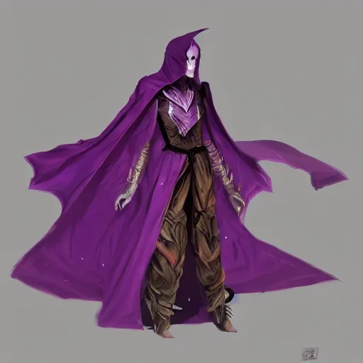 Image similar to female warlock long hood cloak purple, fighting monster with magic, 8 k, trending on artstation by tooth wu and greg rutkowski