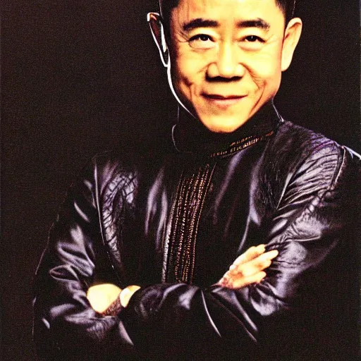 Prompt: jet li einstein portrait