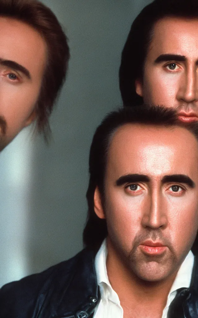 Image similar to full body photograph of nicolas cage in 1 9 8 9 young handsome thin face detail hd 8 k