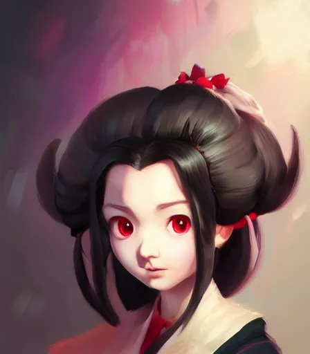 Image similar to beautiful Nezuko from Demon Slayer by Stanley Artgerm Lau, WLOP, Rossdraws, Frank Frazetta, Andrei Riabovitchev, Marc Simonetti, trending on artstation