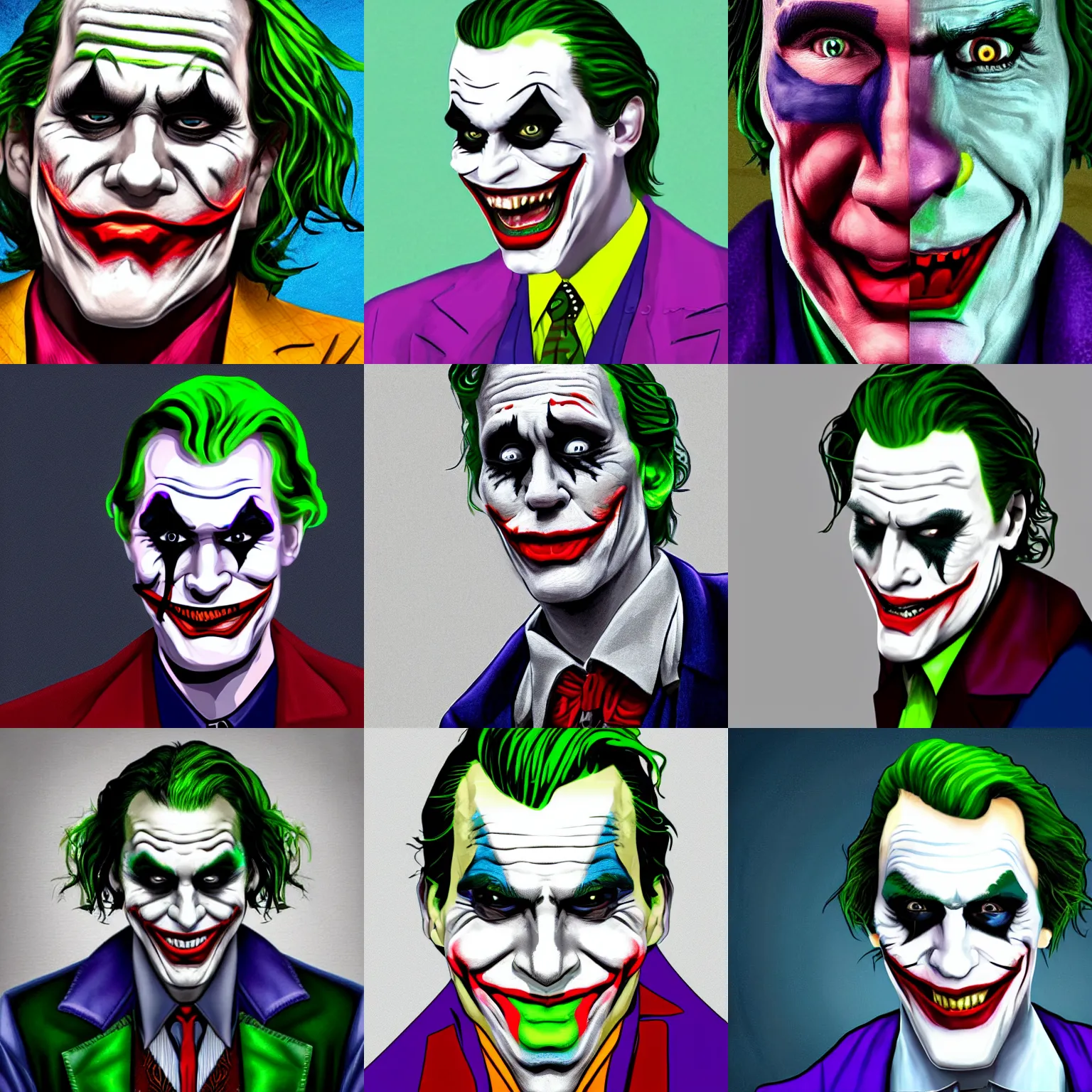 Prompt: portrait of streamer jerma985 as the joker, high quality