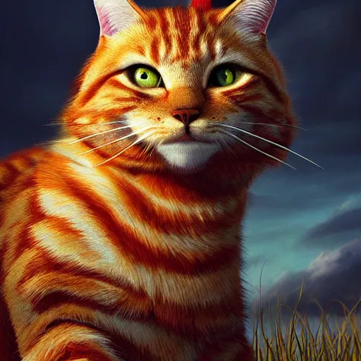 colossal orange viking royal king tabby cat, golden | Stable Diffusion ...