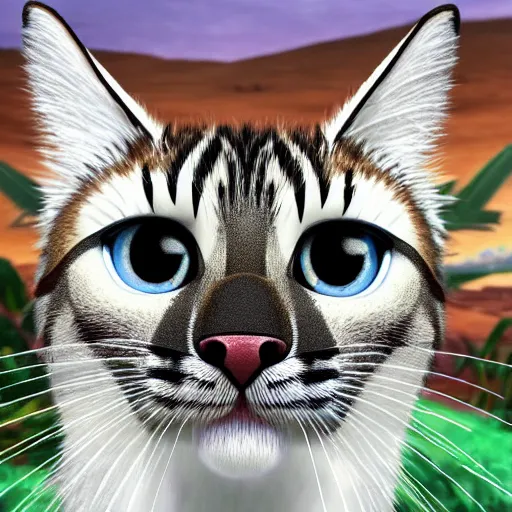 Image similar to cat in the style of madagascar movie