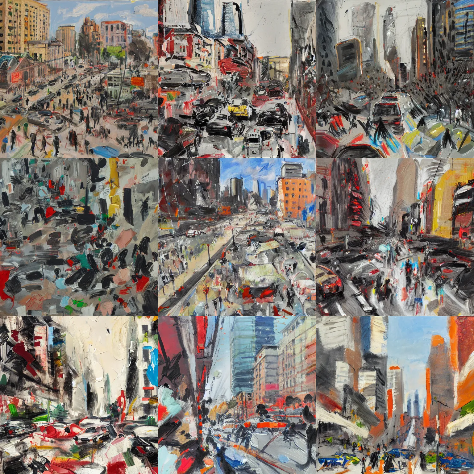 Prompt: a street landscape, art by cecily brown, painting, high resolution,