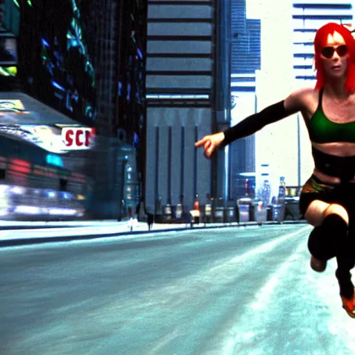 Prompt: The matrix, LeeLoo, Sprinters in a race, The Olympics footage, stylized, hyperreal, cinematic stillframe, The fifth element