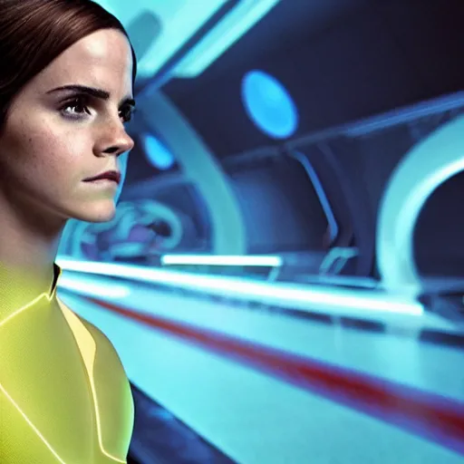 Image similar to movie still of emma watson in tron : legacy ( 2 0 1 0 )