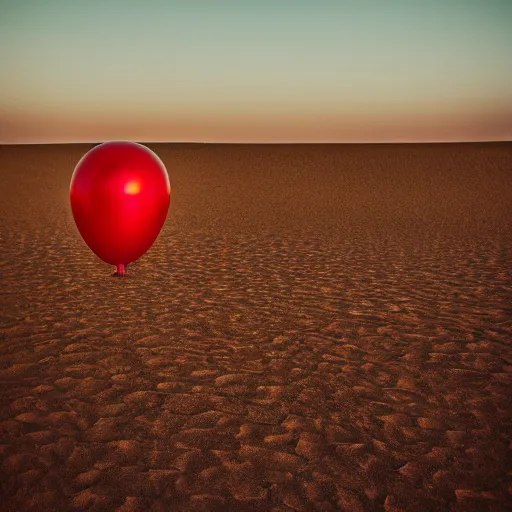 Prompt: party balloons in the desert, depth of field, photography, 8 k,