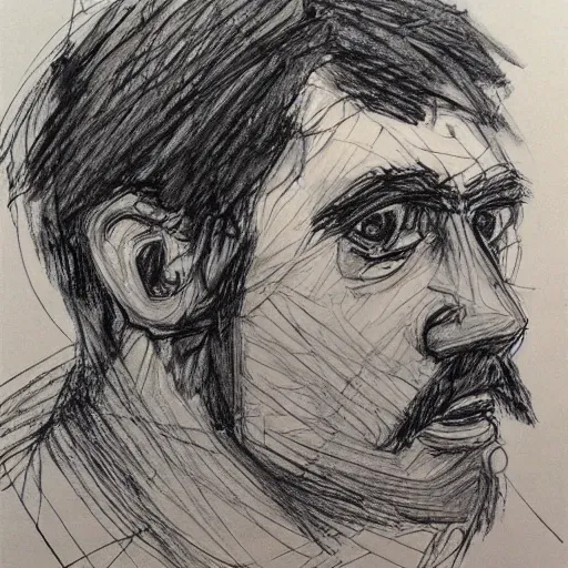 Image similar to a realistic yet scraggly portrait sketch of the side profile of a stern and sophisticated jerma 9 8 5, trending on artstation, intricate details, in the style of frank auerbach, in the style of sergio aragones, in the style of martin ansin, in the style of david aja, in the style of mattias adolfsson