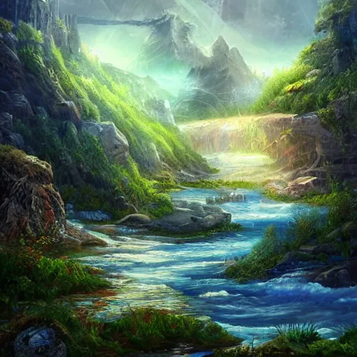 Image similar to celestia, eden, river, fantasy artwork, award winning, very very very very very very very beautiful scenery, artstation