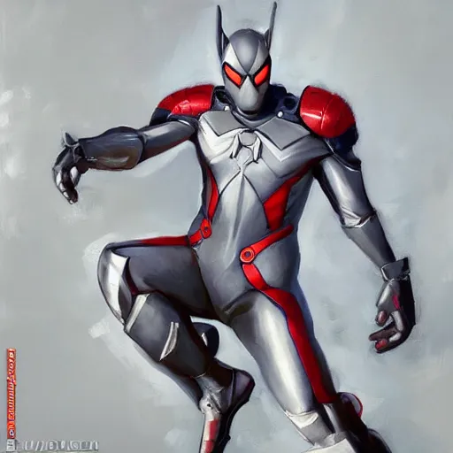 Image similar to greg manchess portrait painting of armored spiderman ultraman grey fox from metal gear cyborg gay japanese - american hybrid as overwatch character, medium shot, asymmetrical, profile picture, organic painting, sunny day, matte painting, bold shapes, hard edges, street art, trending on artstation, by huang guangjian and ail elvgren and sachin teng