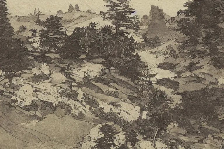 Image similar to mushoku tensei landscape art