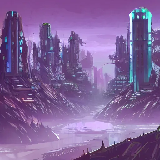 Prompt: futuristic city with a lot of plants, no worries in the world, happy place, gradually becoming darker and more depressing game concept art, plattformer background image 2 d