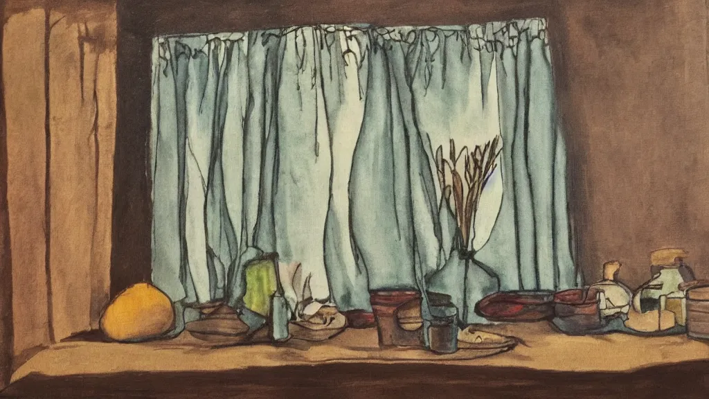 Image similar to still life muttering inky curtain