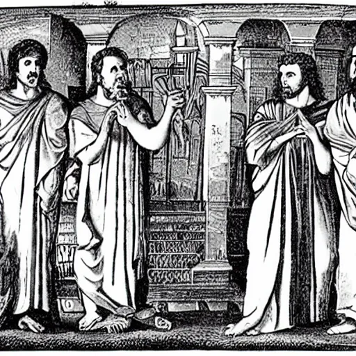 Image similar to stand up comedians from the roman empire