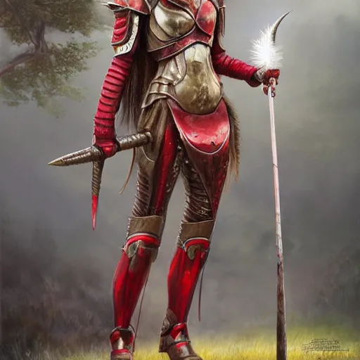 Image similar to girl with an unicorn horn and red wings, armor, dressed, ultrarrealistic, high detail, digital art, trending on artstation, style ted nasmith