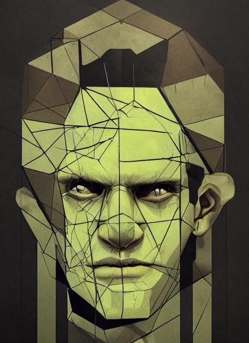 Image similar to symmetry!! portrait of frankenstein by sachin teng, organic, cables, black and white, matte painting, geometric shapes, hard edges! graffiti, street art