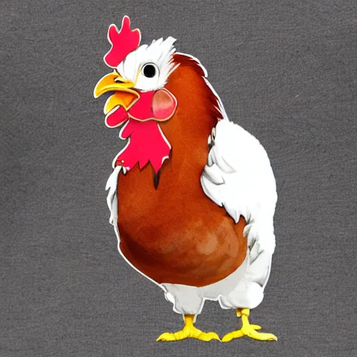 Prompt: chicken using inmate clothes