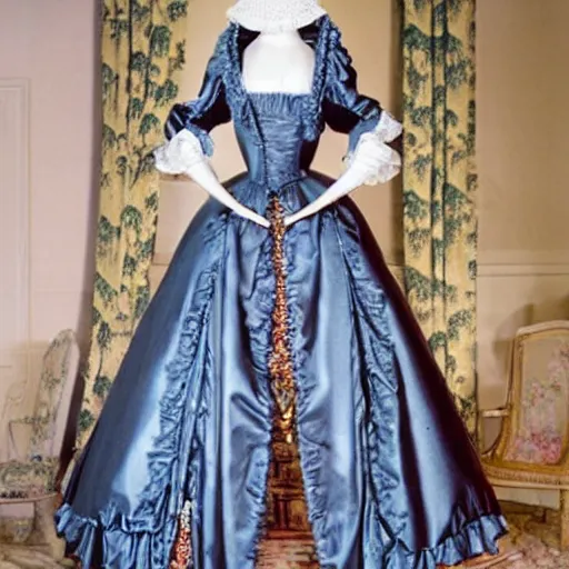 Prompt: dresses of the era of marie-antoinette made of plastic