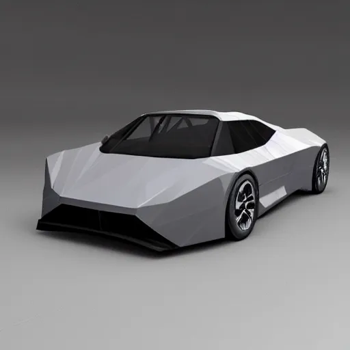 Prompt: a low poly object of a sport car, unreal engine