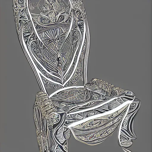 Prompt: a beautiful female in the form of a chair, concept illustration in intricate detail, 8 k